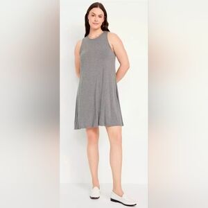 Grey Sleeveless Swing Dress